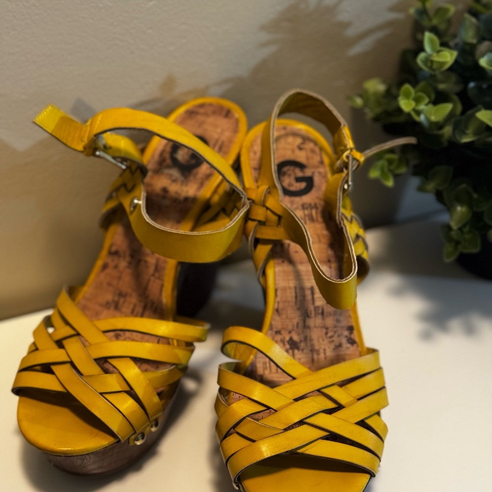 Guess Mustard High Heel Sandals